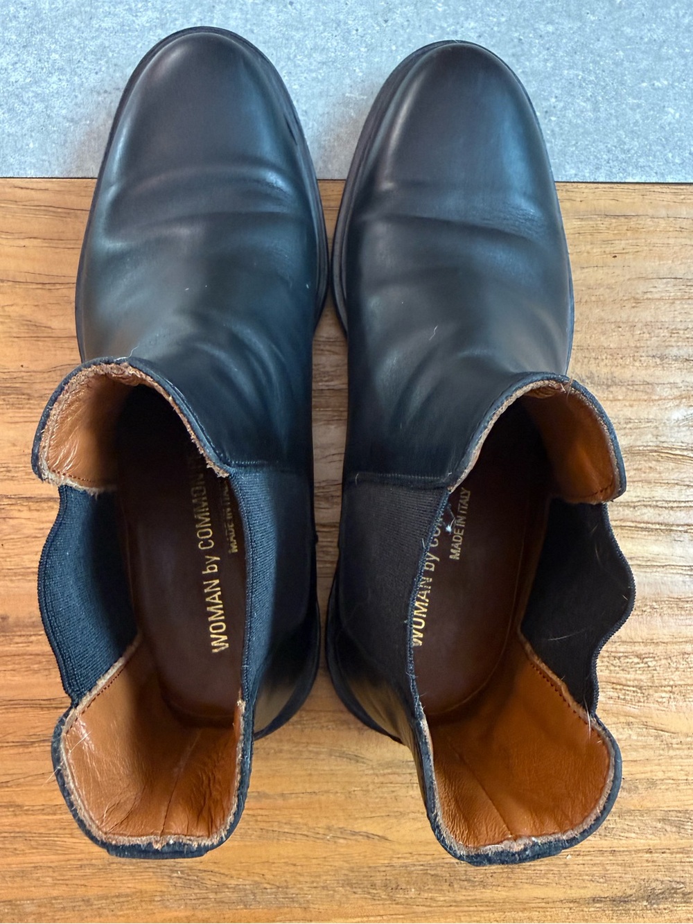 Common Projects Woman Black Leather Chelsea Boot 3825 Size 36 Italy (US 6) - Picture 9 of 11